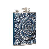 ダイヤモンドバラ&デニムグラムきらきら光る フラスク (右)