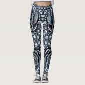 ダイヤモンドバラ&デニムグラムジュエリーきらきら光るズ レギンス (正面)