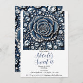 ダイヤモンドバラ&デニムグラムスウィート16バースデーパーティー 招待状 (正面/裏面)