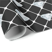 ダイヤモンドパタきらきら光るーンきらきら光るデザイナーがギフトを見る ラッピングペーパー (ロールコーナー)