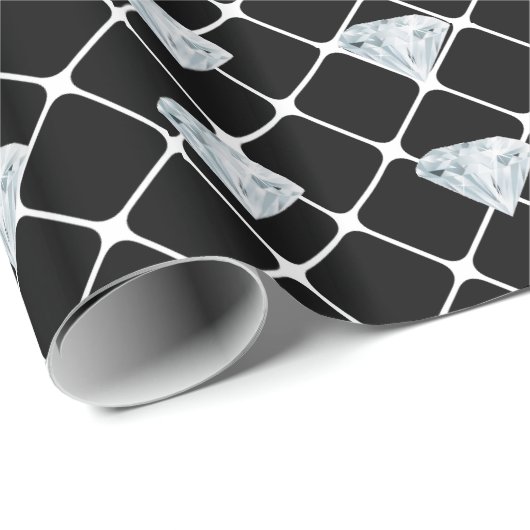 ダイヤモンドパタきらきら光るーンきらきら光るデザイナーがギフトを見る ラッピングペーパー (ロールコーナー)