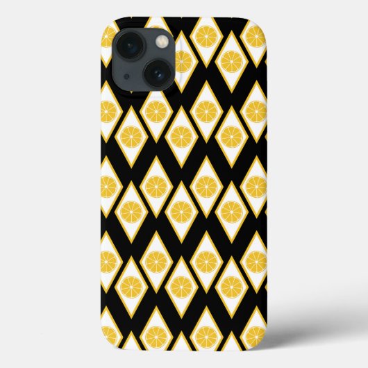 ダイヤモンドパターモダンンの柑橘系スライス Case-Mate iPhoneケース (裏面)