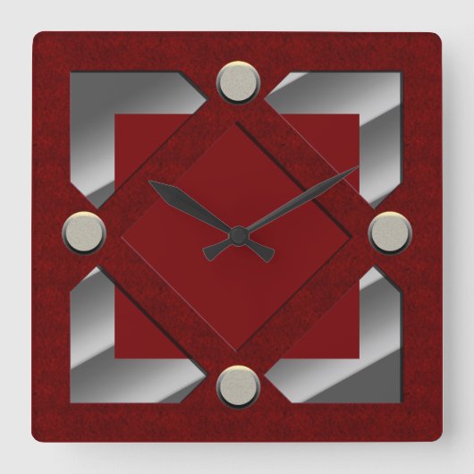 ダイヤモンドパターンの壁時計 スクエア壁時計 (正面)