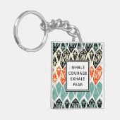 ダイヤモンドパターンの強気恐怖を吐き出す キーホルダー (正面左)