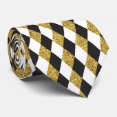 ダイヤモンドパターンの背景(金ゴールドグリッター) ネクタイ (ロール)