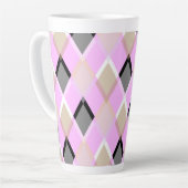 ダイヤモンドパターンパーティー屋外薄紫 カフェラテマグ (左アングル)