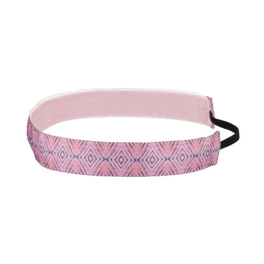 ダイヤモンドパターンピンクと黒の非ヘッドバスリップまたは滑ることンド アスレチックヘッドバンド (右)