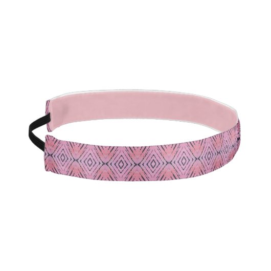 ダイヤモンドパターンピンクと黒の非ヘッドバスリップまたは滑ることンド アスレチックヘッドバンド (左)