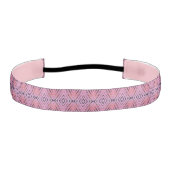 ダイヤモンドパターンピンクと黒の非ヘッドバスリップまたは滑ることンド アスレチックヘッドバンド (正面)