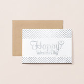 ダイヤモンドパターンフォイルのバレンタインカード 箔カード (封筒付き正面)