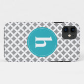 ダイヤモンドパターンモノグラム{あなたの色を選んで下さい} Case-Mate iPhoneケース (裏面(横))