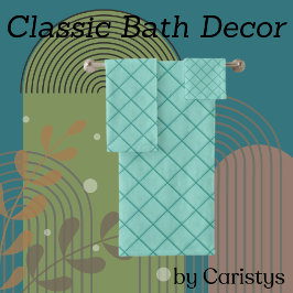 ダイヤモンドパターン（の模様が）あるシェイプ（青） バスタオルセット