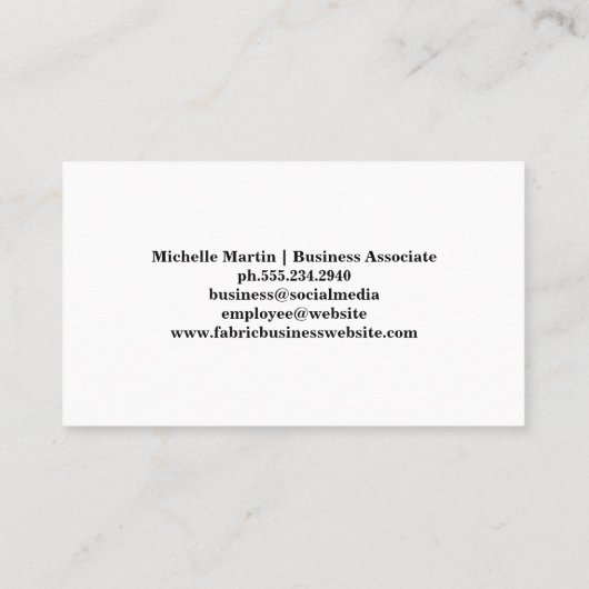 ダイヤモンドパターン(の模様が)あるタフテッド表皮 | レザー 名刺 (裏面)