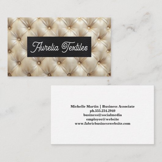 ダイヤモンドパターン（の模様が）あるタフテッド表皮 | レザー 名刺 (正面/裏面)
