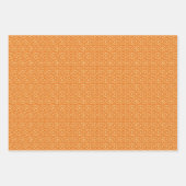 ダイヤモンドパターン、サンゴ、ターコイズ、オレンジ ラッピングペーパーシート (正面3)