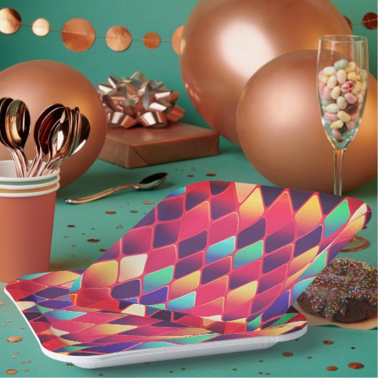 ダイヤモンドパターン ペーパープレート (複数)