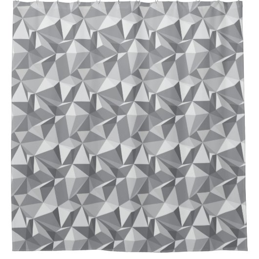 ダイヤモンドパターン-抽象的な多角形 シャワーカーテン (正面)