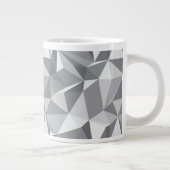 ダイヤモンドパターン-抽象的な多角形 ジャンボコーヒーマグカップ (右)