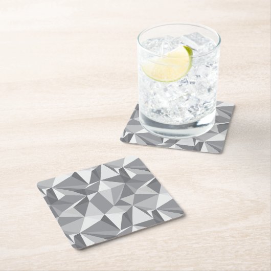 ダイヤモンドパターン-抽象的な多角形 スクエアペーパーコースター (インサイチュ)
