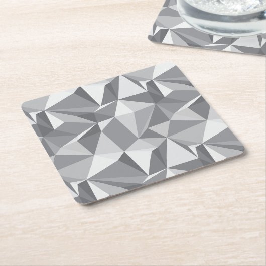 ダイヤモンドパターン-抽象的な多角形 スクエアペーパーコースター (アングル)