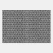 ダイヤモンドパターン、赤、黒/白、コバルトブルー ラッピングペーパーシート (正面2)