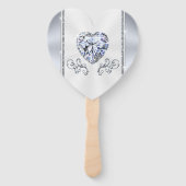 ダイヤモンドパーソナライズされたハートの結婚バルクのファン ハンドファン (裏面)