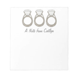 ダイヤモンドパーソナライズされたリングや輪ブ結婚ライドのメモ帳 ノートパッド