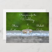 ダイヤモンドパーソナライズされた婚約環 招待状 (正面/裏面)