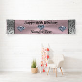 ダイヤモンドパーソナライズされた第60回誕生日バナーfor Her 横断幕 (インサイチュ)