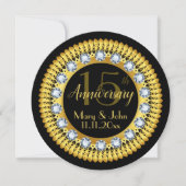 ダイヤモンドパーソナライズされた記念日パーティの招待状 招待状 (正面)