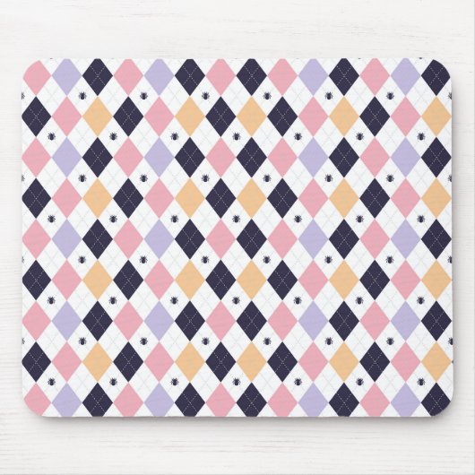 ダイヤモンドパープルピンクとスパイダー マウスパッド (正面)