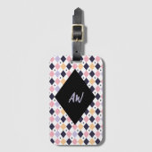 ダイヤモンドパープルピンクとスパイダー ラゲッジタグ (正面縦)