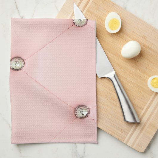 ダイヤモンドピきらきら光るックタフテッドキッチンディッシュタオル キッチンタオル (四つ折り)