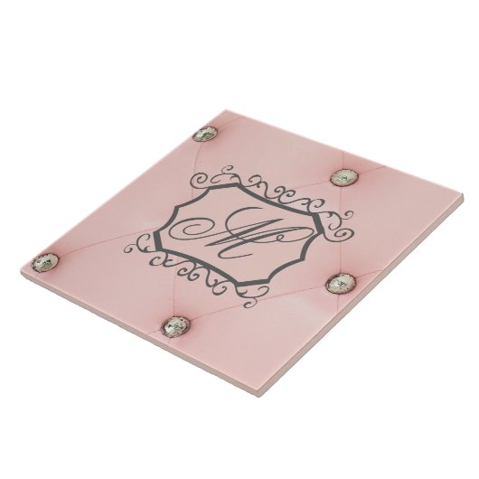 ダイヤモンドピきらきら光るックタフテッドモノグラム表示タイル タイル (側面)