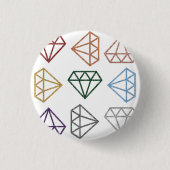 ダイヤモンドピンを弾く虹 缶バッジ (正面)