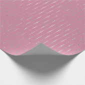 ダイヤモンドピンクストライプシルバーのドットがVipをドロップ ラッピングペーパー (角)
