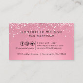 ダイヤモンドピンクスパークリーネイリストモノグラム 名刺 (裏面)