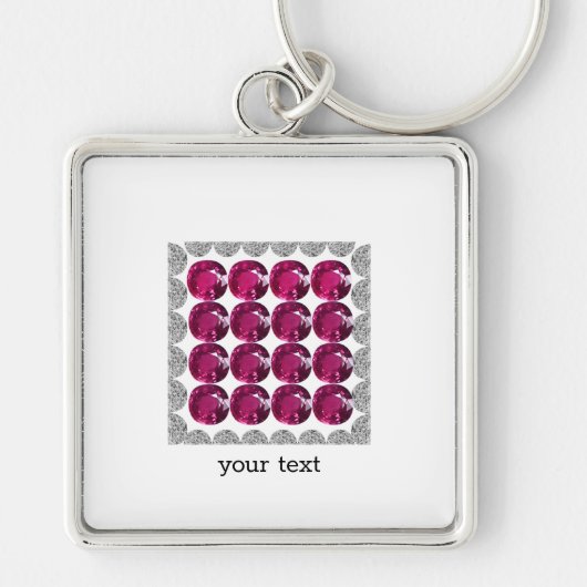 ダイヤモンドピンクトルマリン キーホルダー (正面)