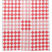 ダイヤモンドピンク色のシェードパターン シャワーカーテン (正面)