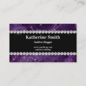 ダイヤモンドフェイクラインストーンパープルシナ 名刺 (正面)
