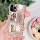 ダイヤモンドフォトグリッター名モノグラムバラ金ゴールドケース SAMSUNG GALAXYケース