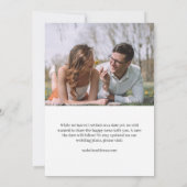 ダイヤモンドフォーエバーアドフォト両面婚約 招待状 (裏面)