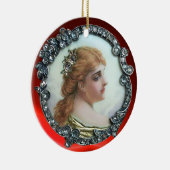 ダイヤモンドフラワーエナメルを持つロマンチックなヴィンテージ セラミックオーナメント (右)