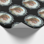 ダイヤモンドフラワーエナメルを持つロマンチックなヴィンテージ ラッピングペーパー (角)