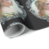 ダイヤモンドフラワーエナメルを持つロマンチックなヴィンテージ ラッピングペーパー (ロールコーナー)