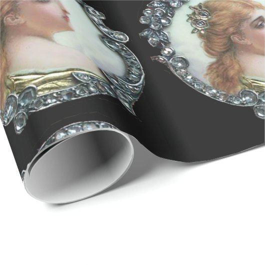 ダイヤモンドフラワーエナメルを持つロマンチックなヴィンテージ ラッピングペーパー (ロールコーナー)