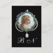 ダイヤモンドフラワーエナメルを持つロマンチックなヴィンテージ 名刺 (裏面)