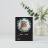 ダイヤモンドフラワーエナメルを持つロマンチックなヴィンテージ 名刺 (スタンド正面)