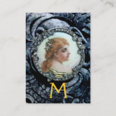 ダイヤモンドフラワーエナメルを持つロマンチックなヴィンテージ 名刺 (裏面)