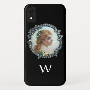 ダイヤモンドフラワーエナメルを持つロマンチックなヴィンテージ iPhone XRケース